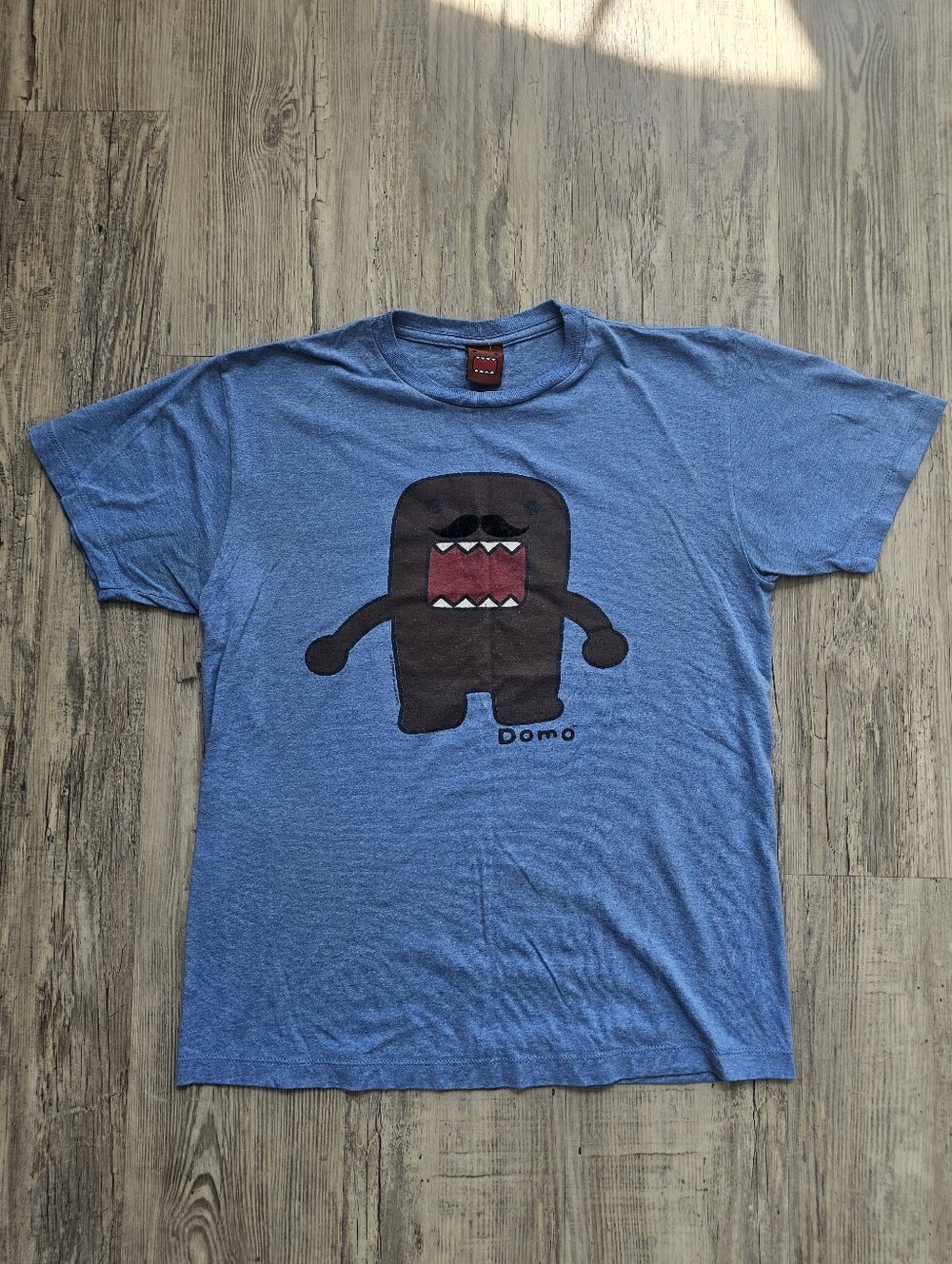 Domo Kun Mustache Graphic T Shirt 2011 Blue Licensed Men's Meduim